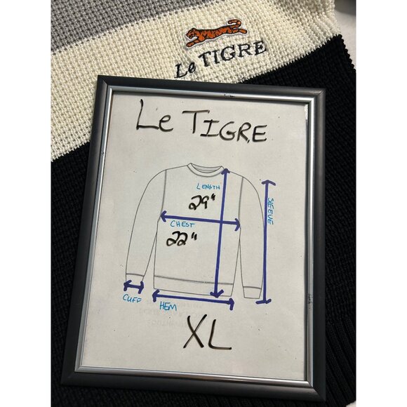 Le Tigre Mens Colorblock Sweater Embroidered Logo Crewneck Knit Sizes Small - XL - Picture 10 of 13
